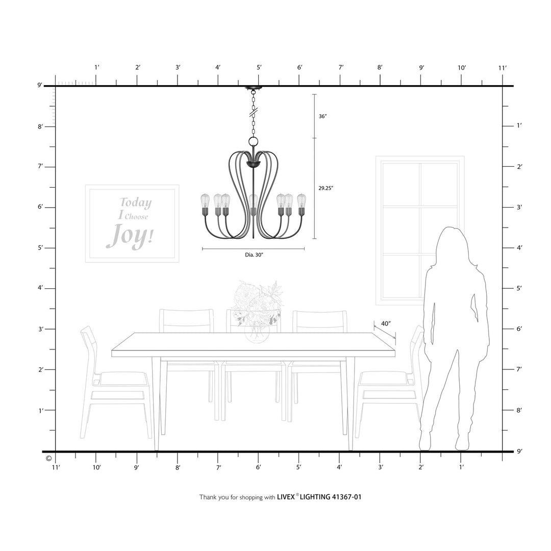 7 Light Antique Brass Chandelier
