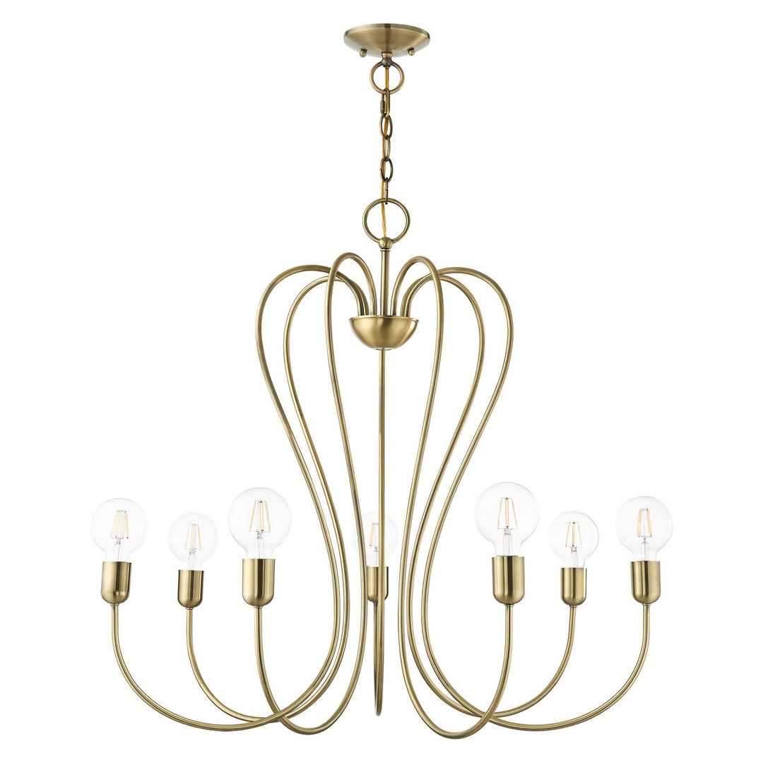 7 Light Antique Brass Chandelier