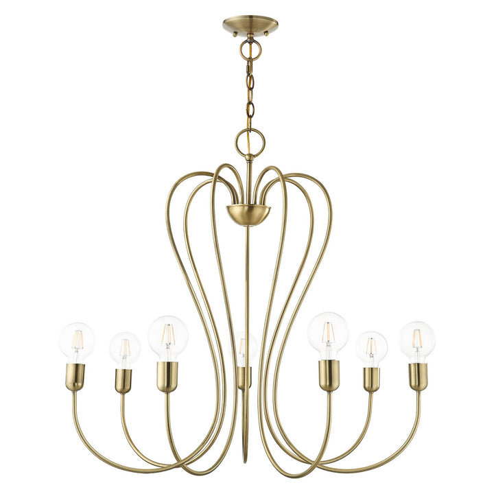 7 Light Antique Brass Chandelier