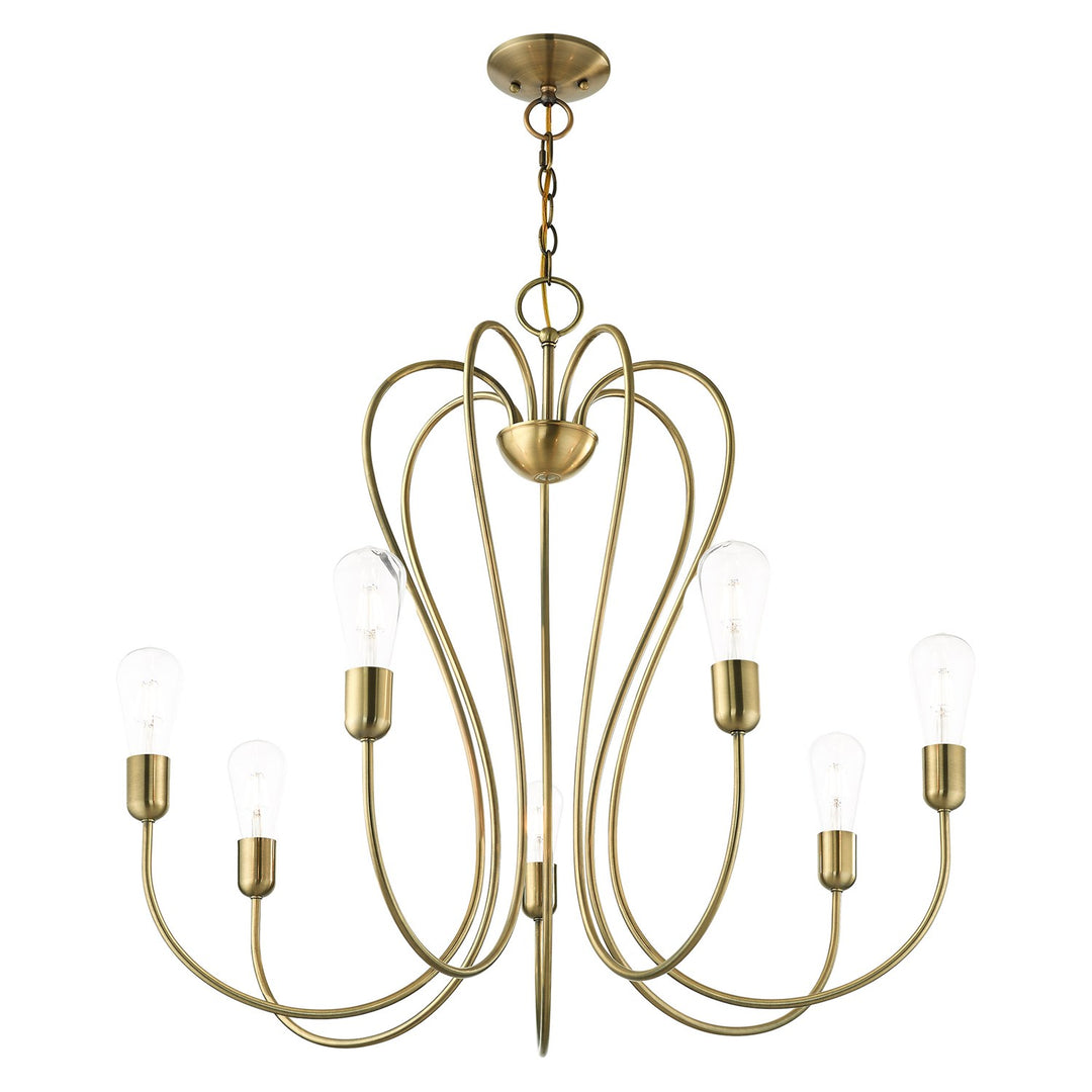 7 Light Antique Brass Chandelier
