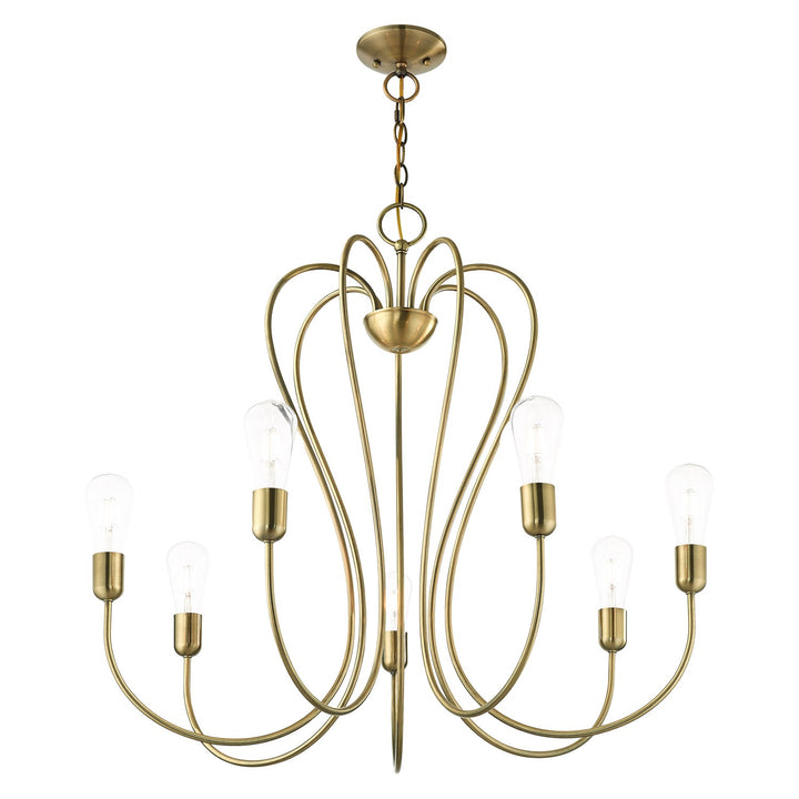 7 Light Antique Brass Chandelier