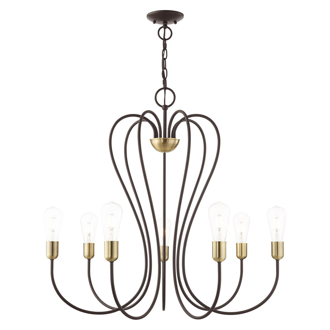 7 Light Bronze Chandelier by Livex Lighting