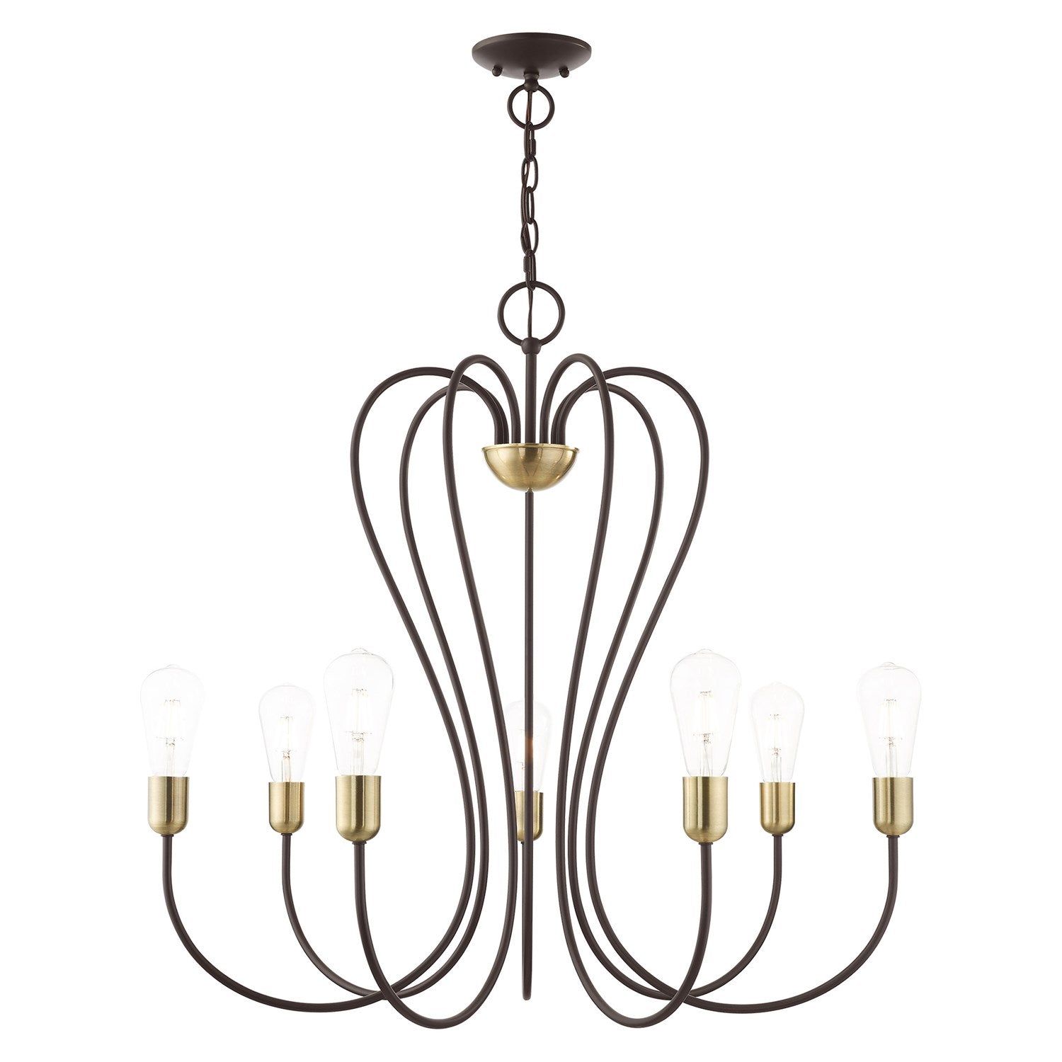 7 Light Bronze Chandelier by Livex Lighting