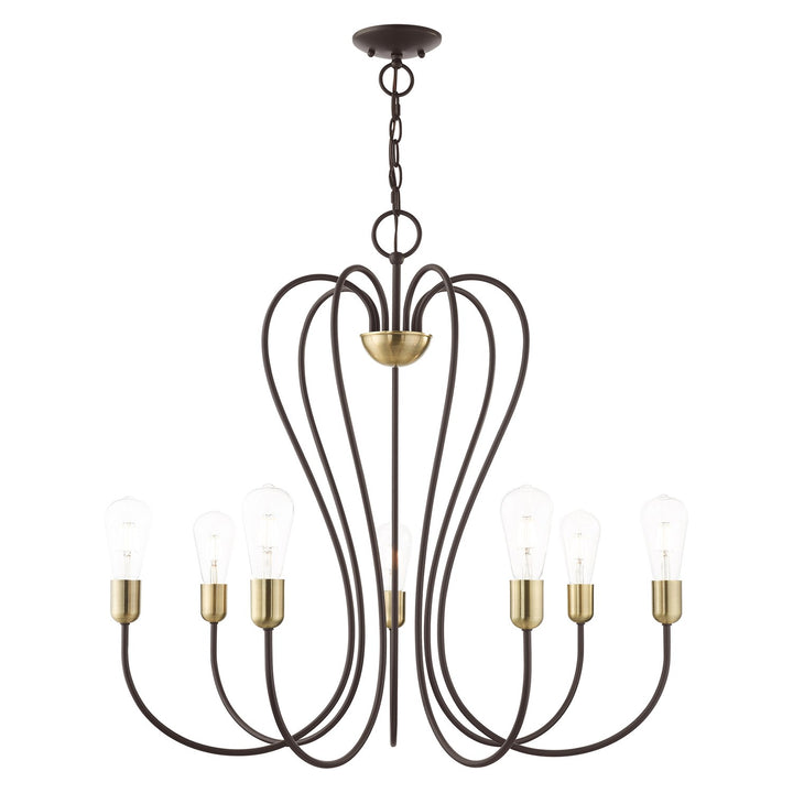 7 Light Bronze Chandelier by Livex Lighting