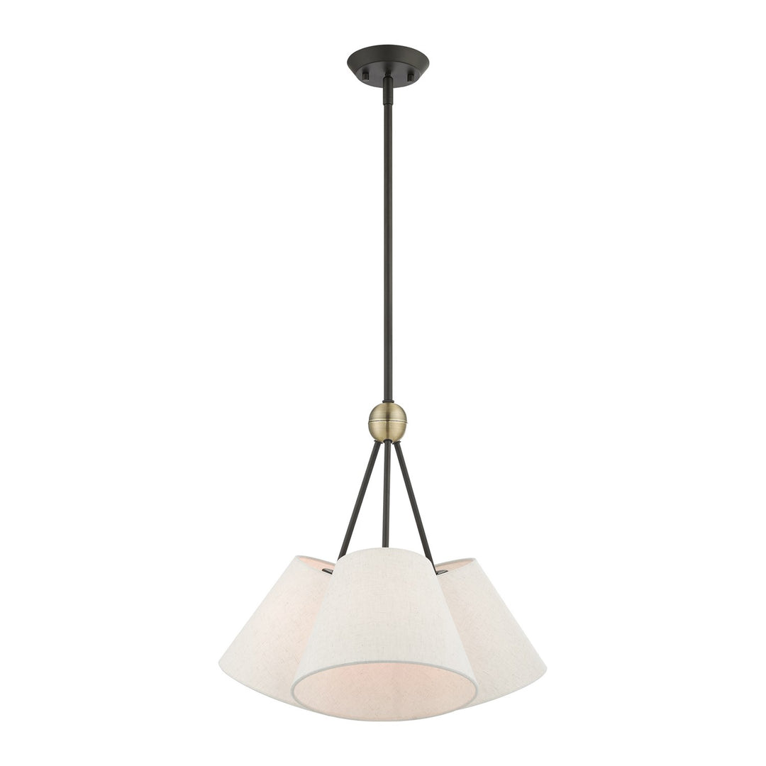 3 Light Bronze Shaded Chandelier by Livex Lighting