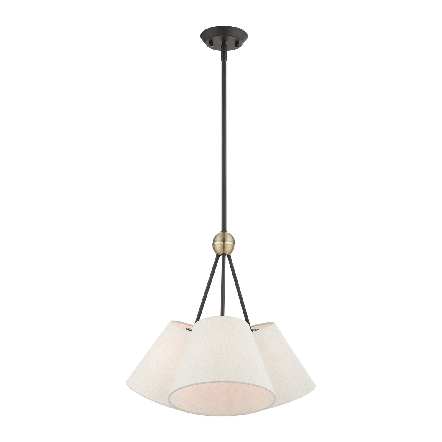 3 Light Bronze Shaded Chandelier by Livex Lighting