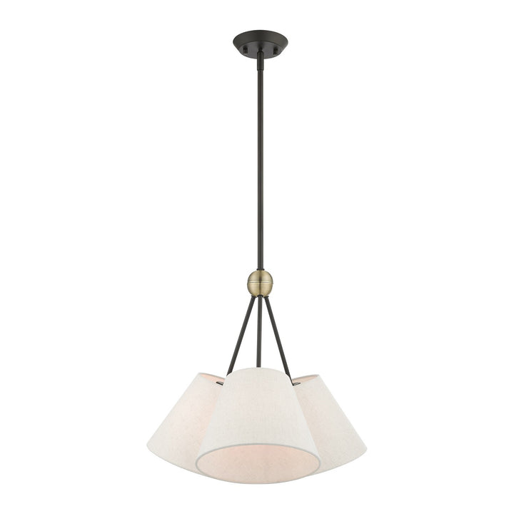 3 Light Bronze Shaded Chandelier by Livex Lighting