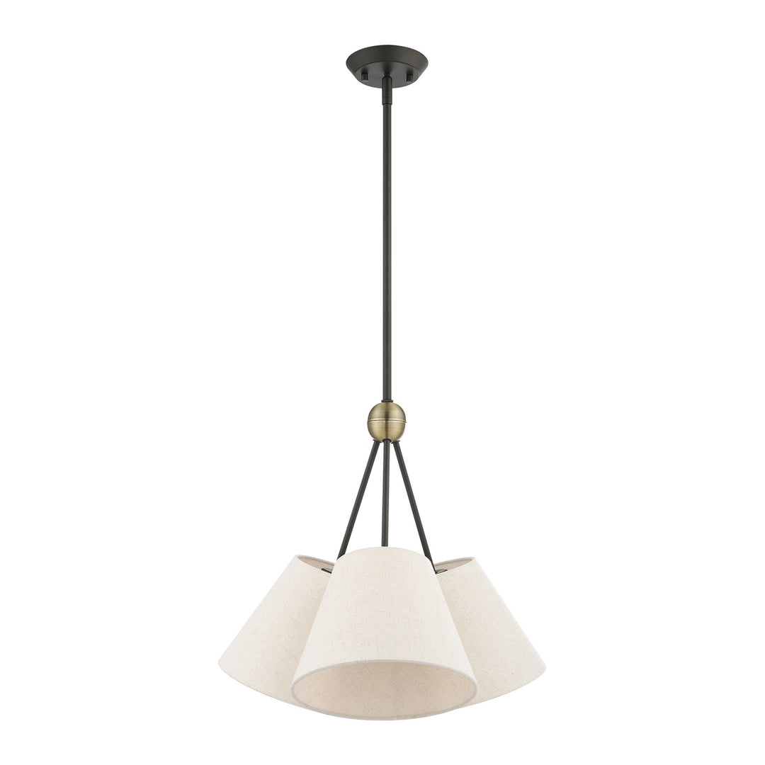 3 Light Bronze Shaded Chandelier