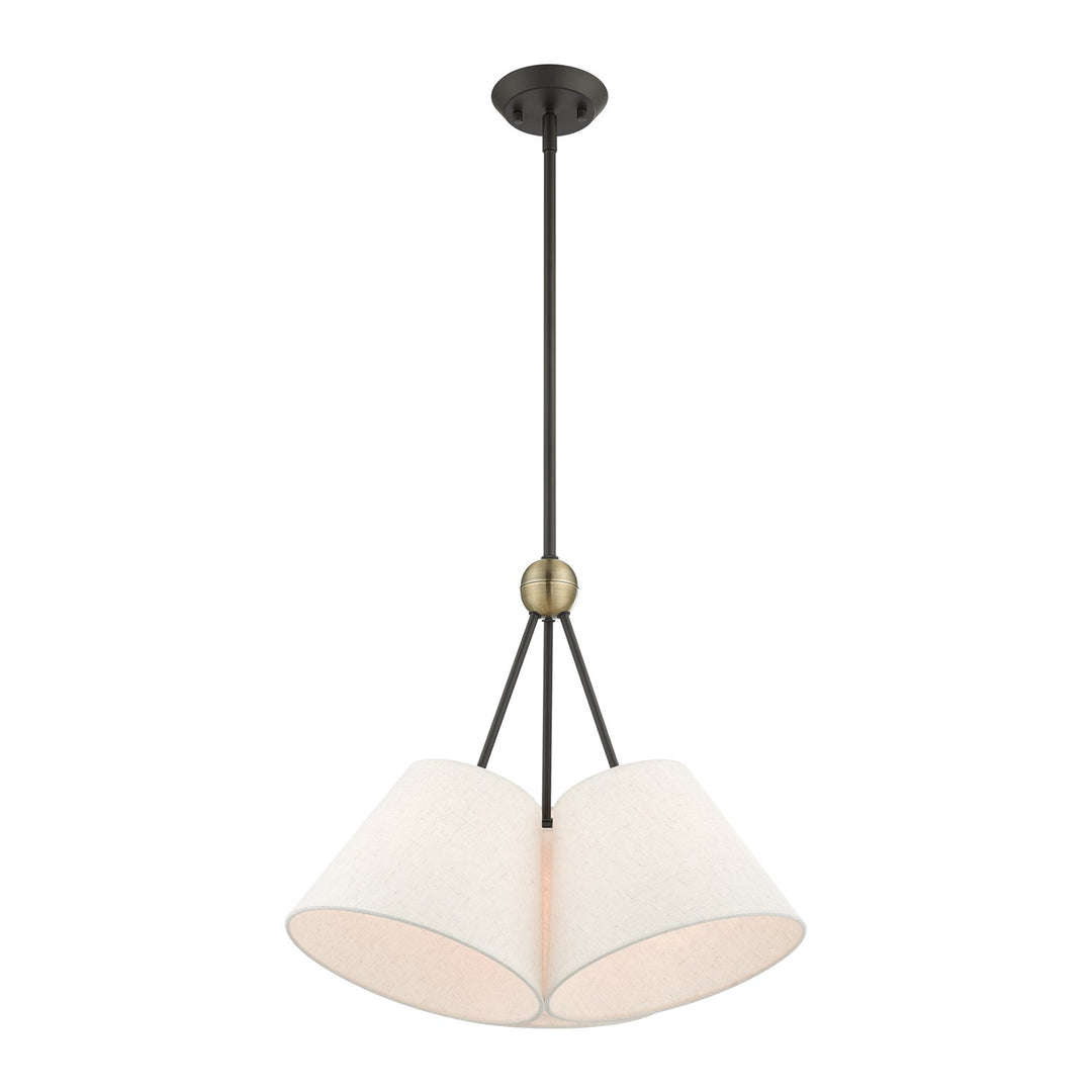 3 Light Bronze Shaded Chandelier