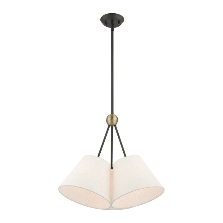 3 Light Bronze Shaded Chandelier