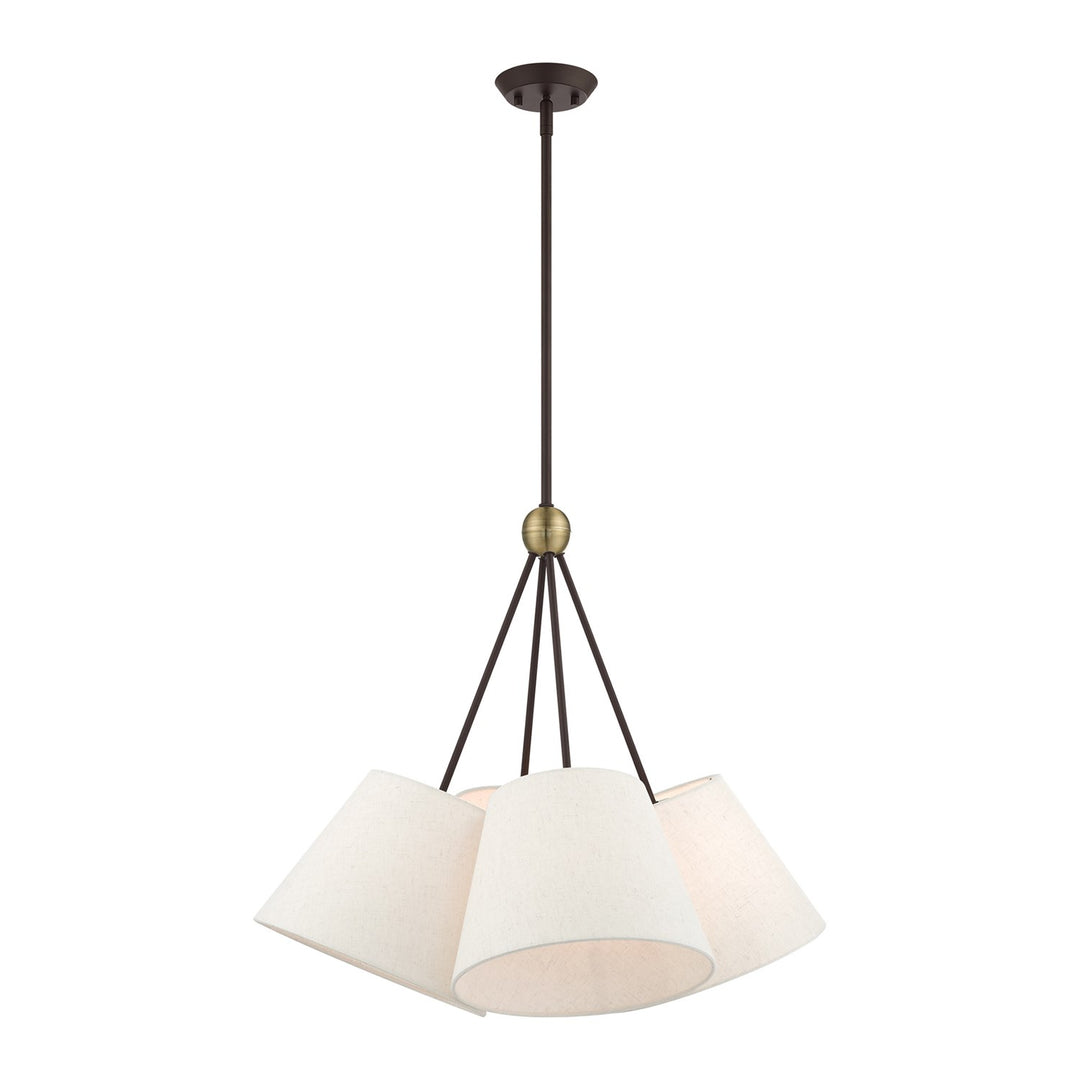 4 Light Bronze Shaded Chandelier by Livex Lighting