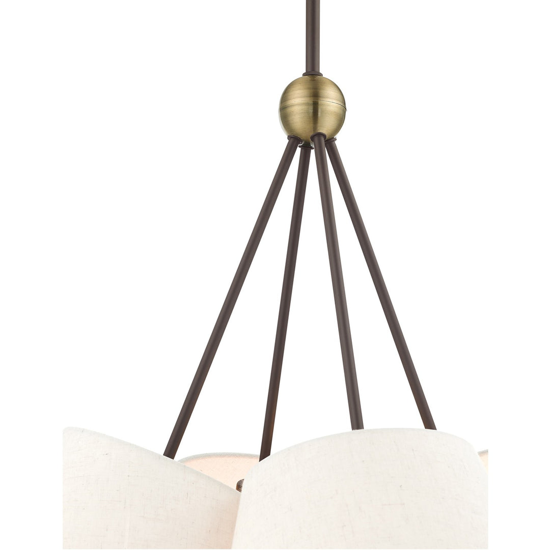 4 Light Bronze Shaded Chandelier