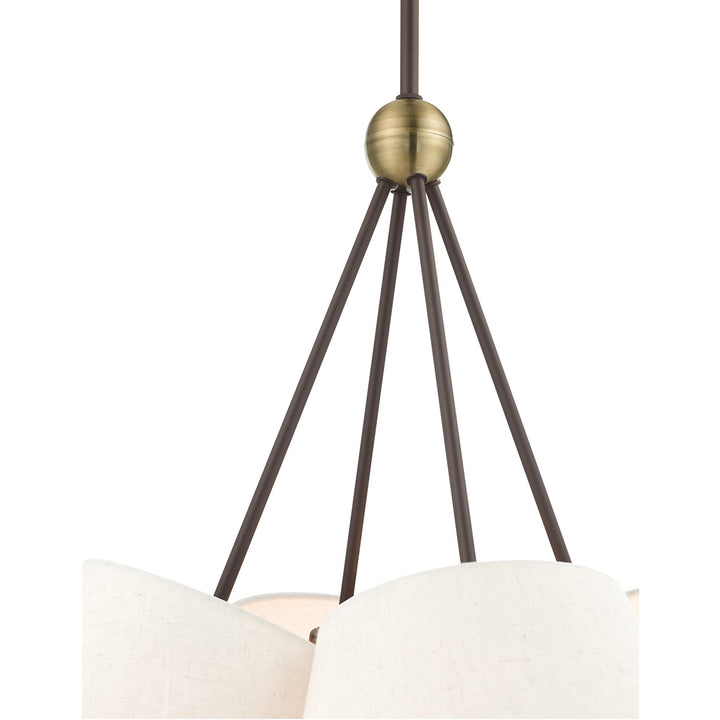 4 Light Bronze Shaded Chandelier