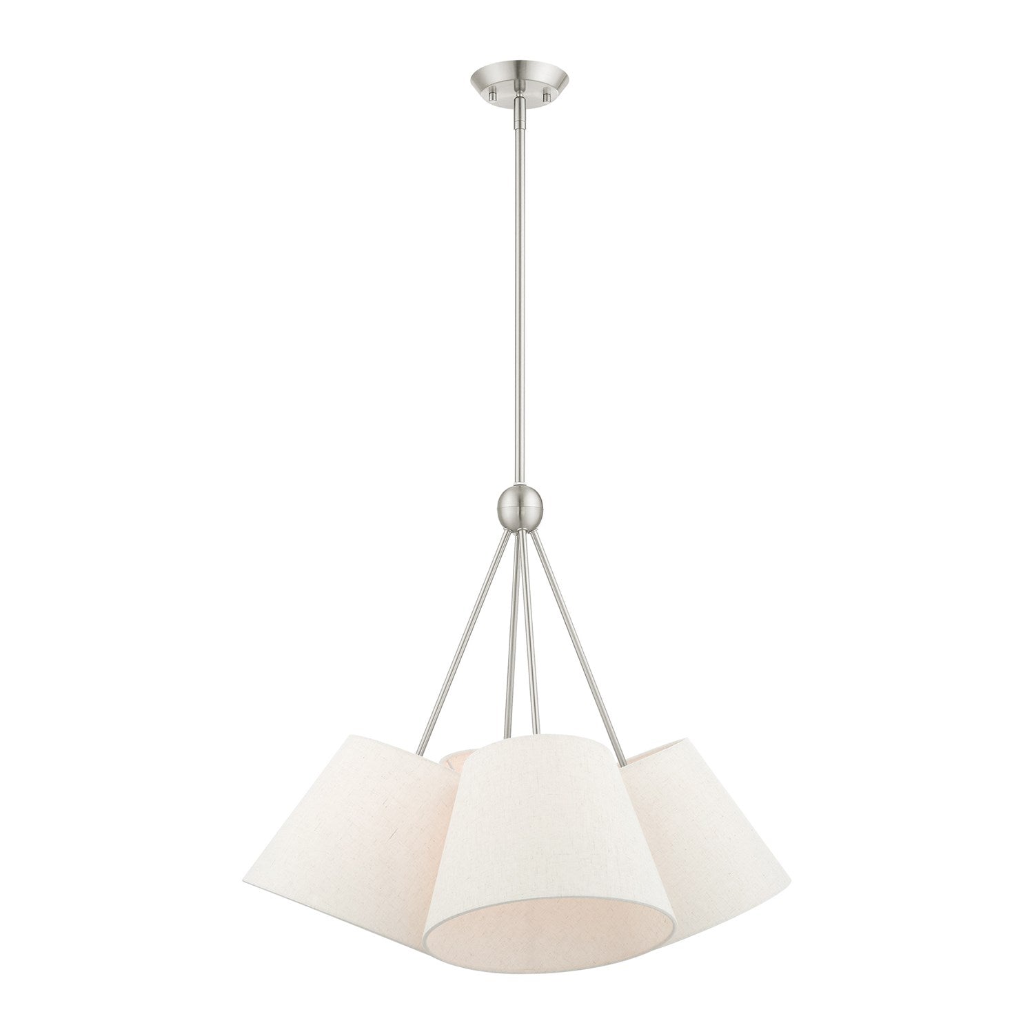 4 Light Brushed Nickel Shaded Chandelier by Livex Lighting