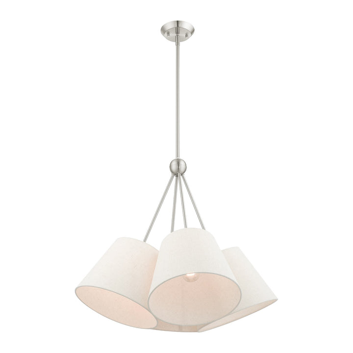 4 Light Brushed Nickel Shaded Chandelier