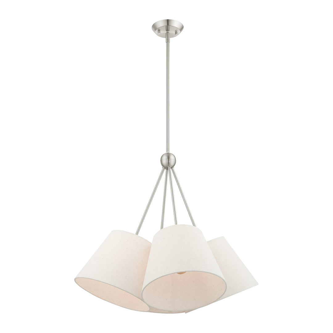 4 Light Brushed Nickel Shaded Chandelier
