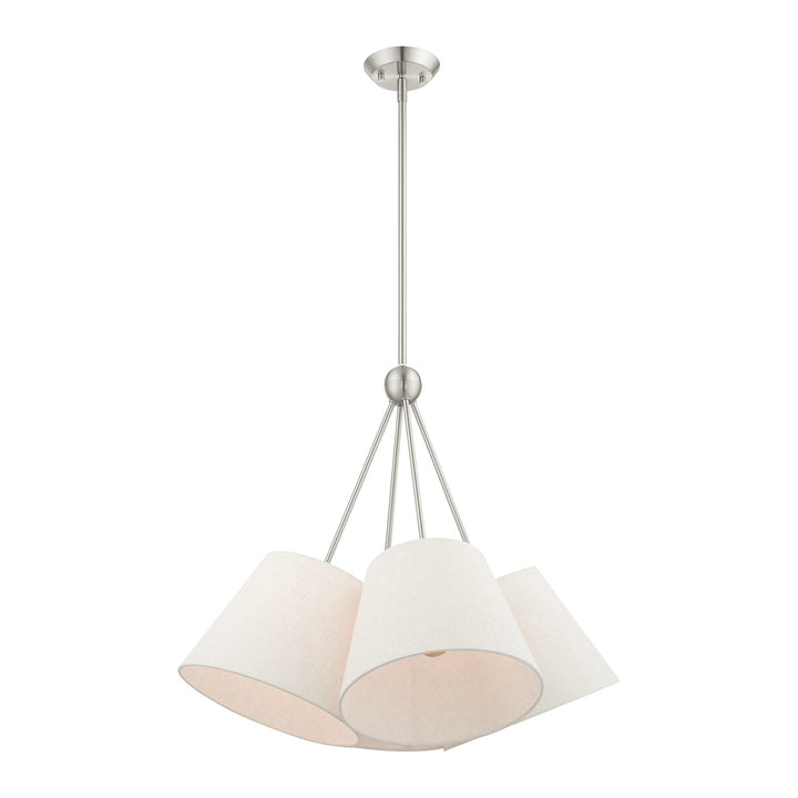 4 Light Brushed Nickel Shaded Chandelier