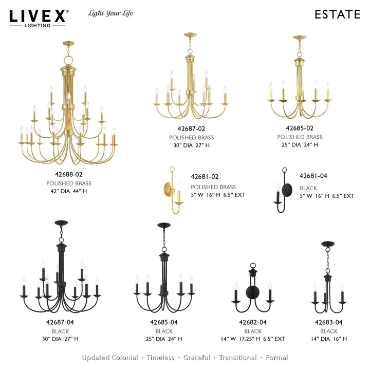 3 Light Black Chandelier