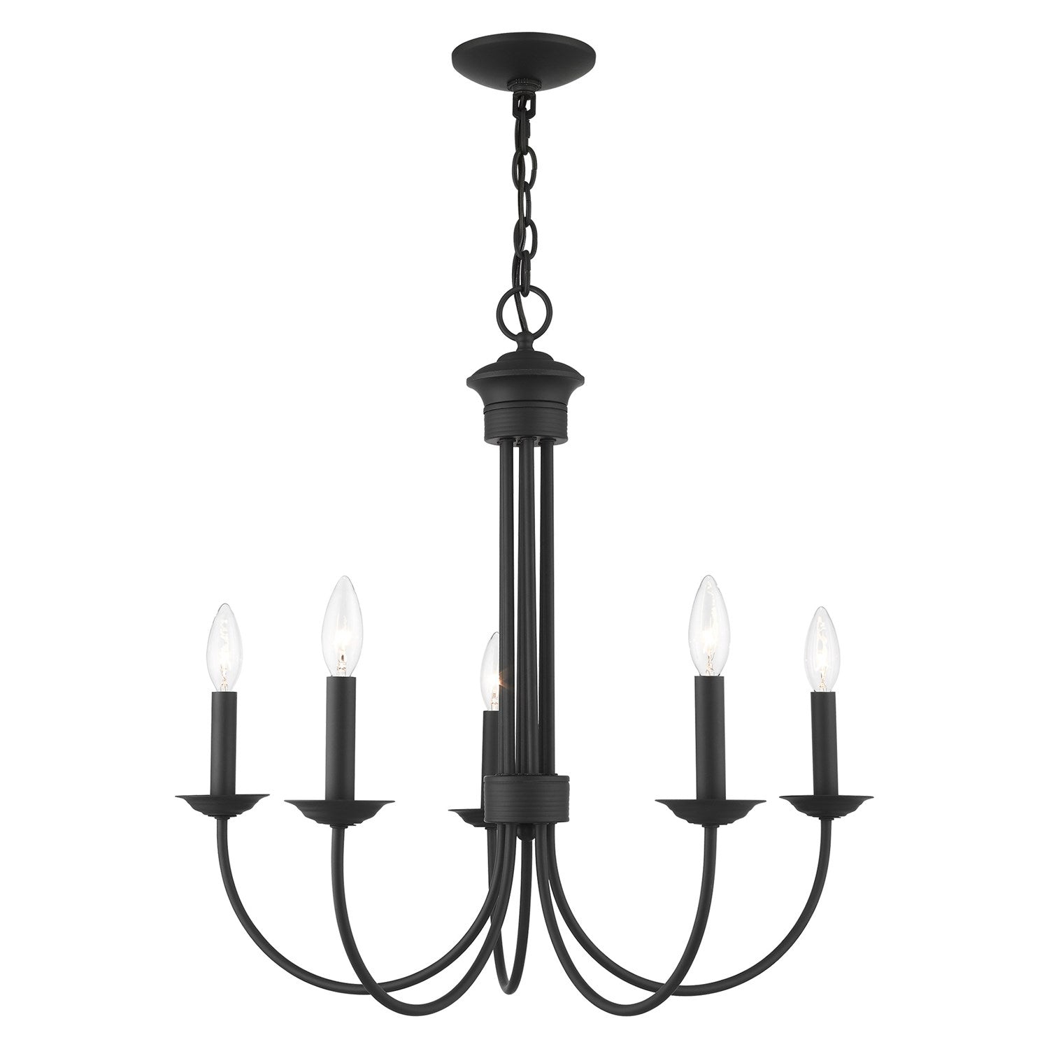 5 Light Black Chandelier by Livex Lighting