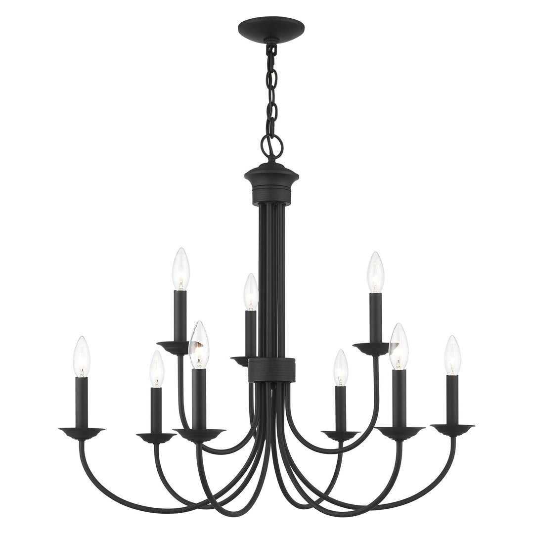 9 Light Black Chandelier by Livex Lighting