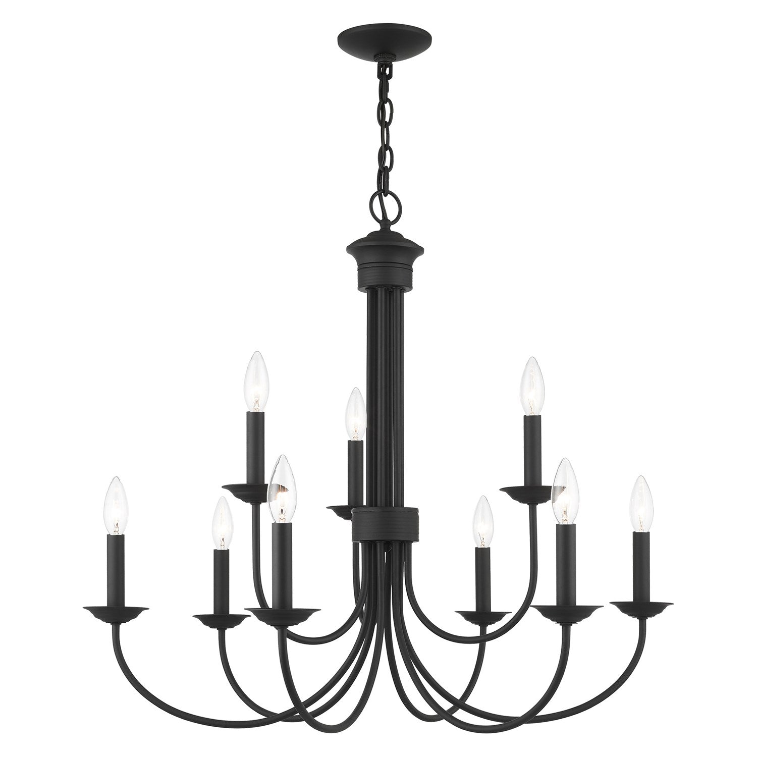 9 Light Black Chandelier by Livex Lighting