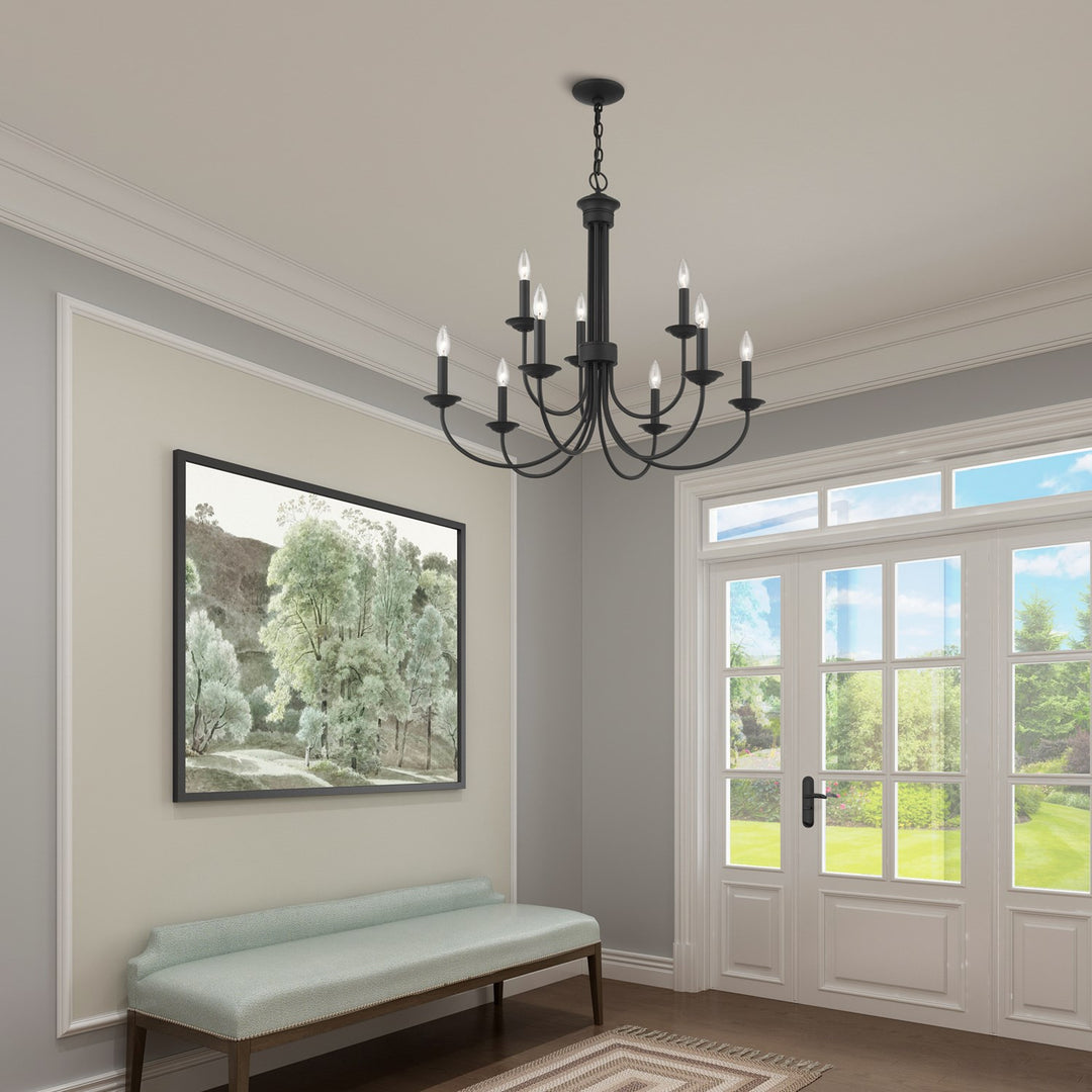 9 Light Black Chandelier