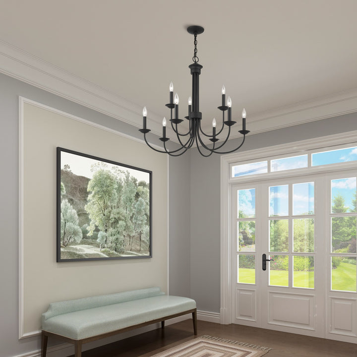 9 Light Black Chandelier