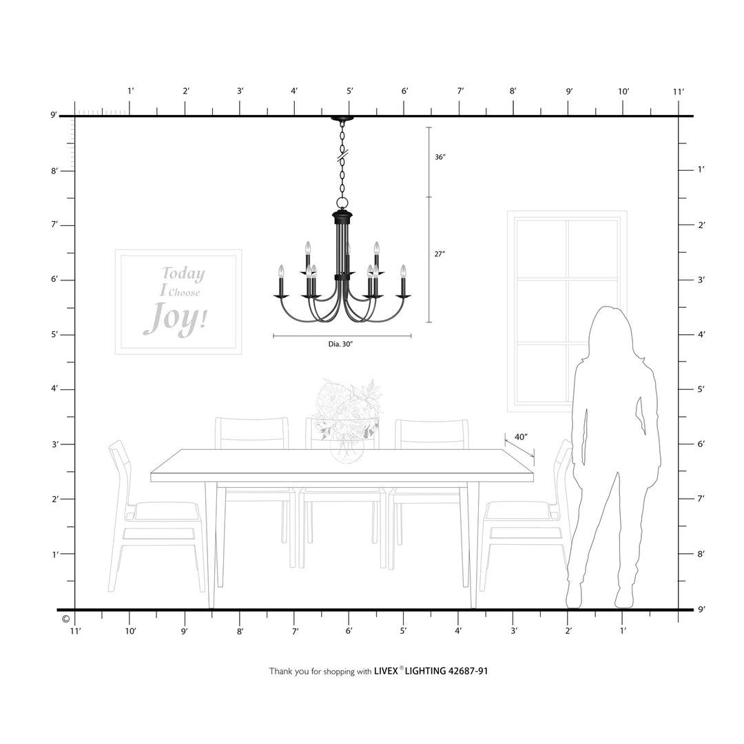 9 Light Brushed Nickel Chandelier