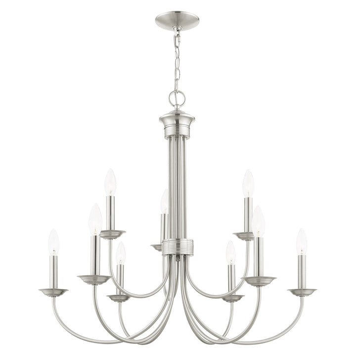 9 Light Brushed Nickel Chandelier