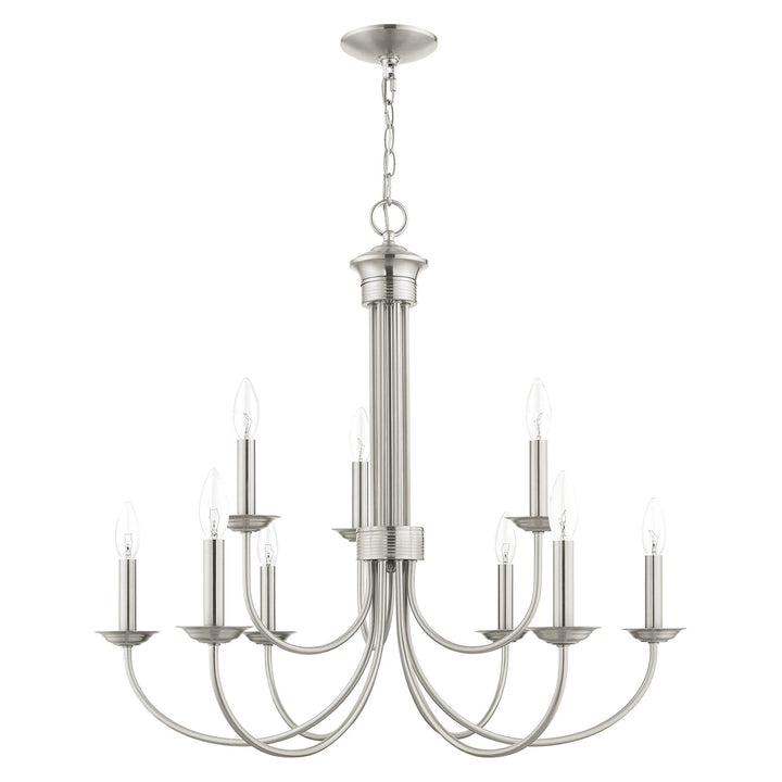 9 Light Brushed Nickel Chandelier
