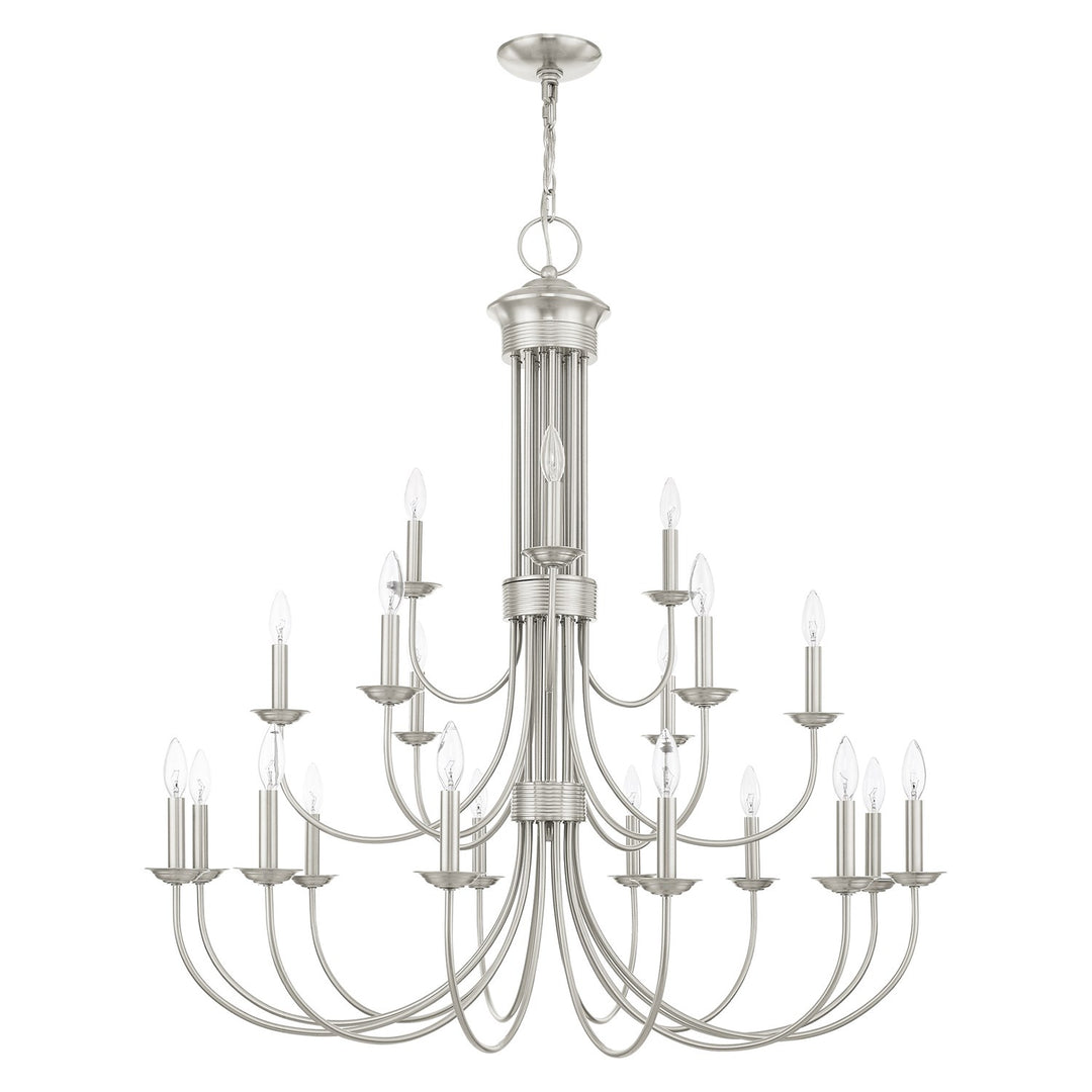 21 Light Brushed Nickel Chandelier