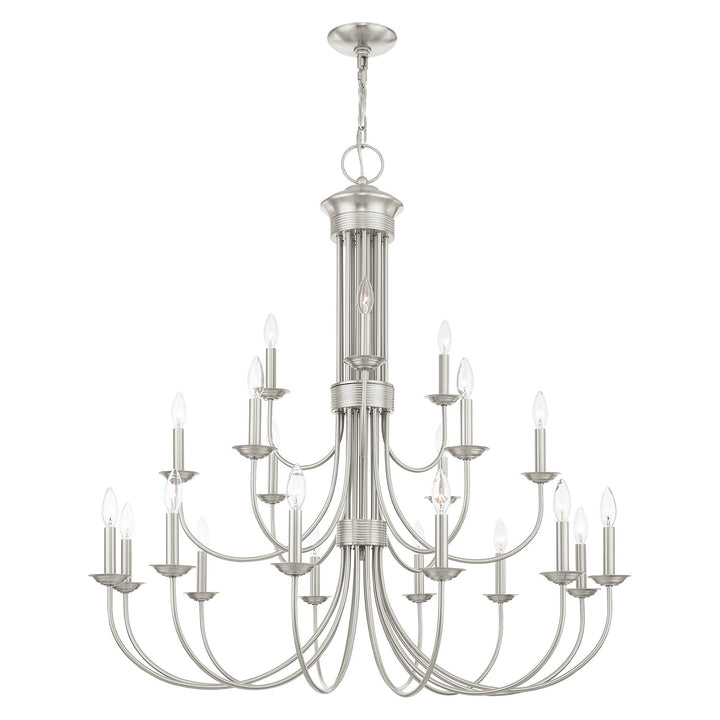 21 Light Brushed Nickel Chandelier