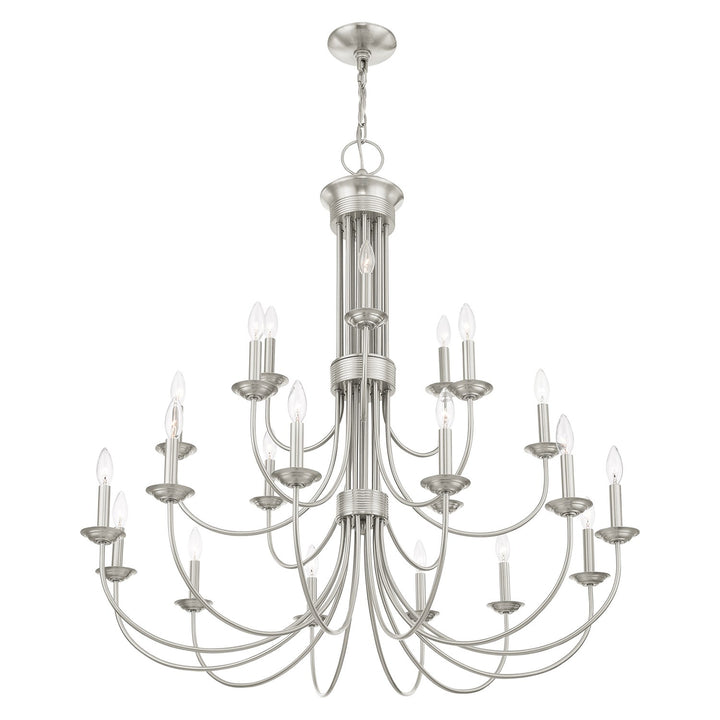 21 Light Brushed Nickel Chandelier