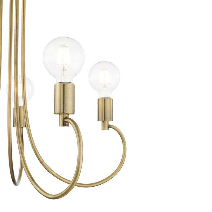5 Light Antique Brass Chandelier