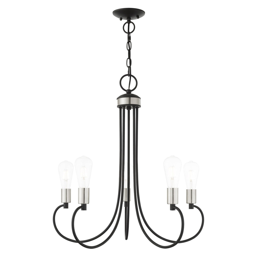 5 Light Black Chandelier by Livex Lighting