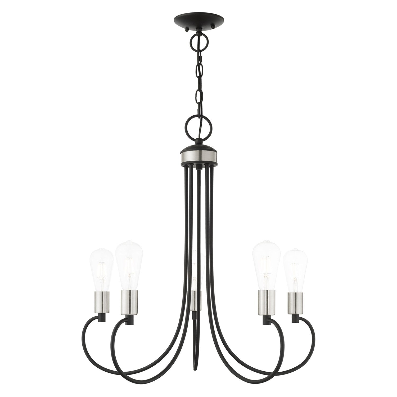 5 Light Black Chandelier by Livex Lighting