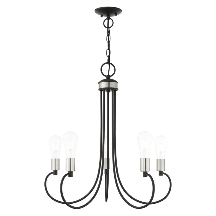 5 Light Black Chandelier by Livex Lighting