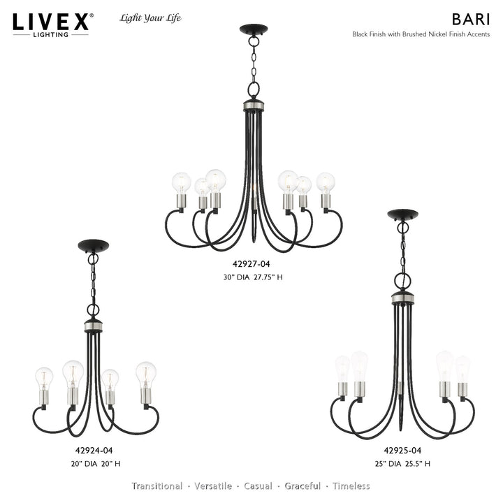 5 Light Black Chandelier