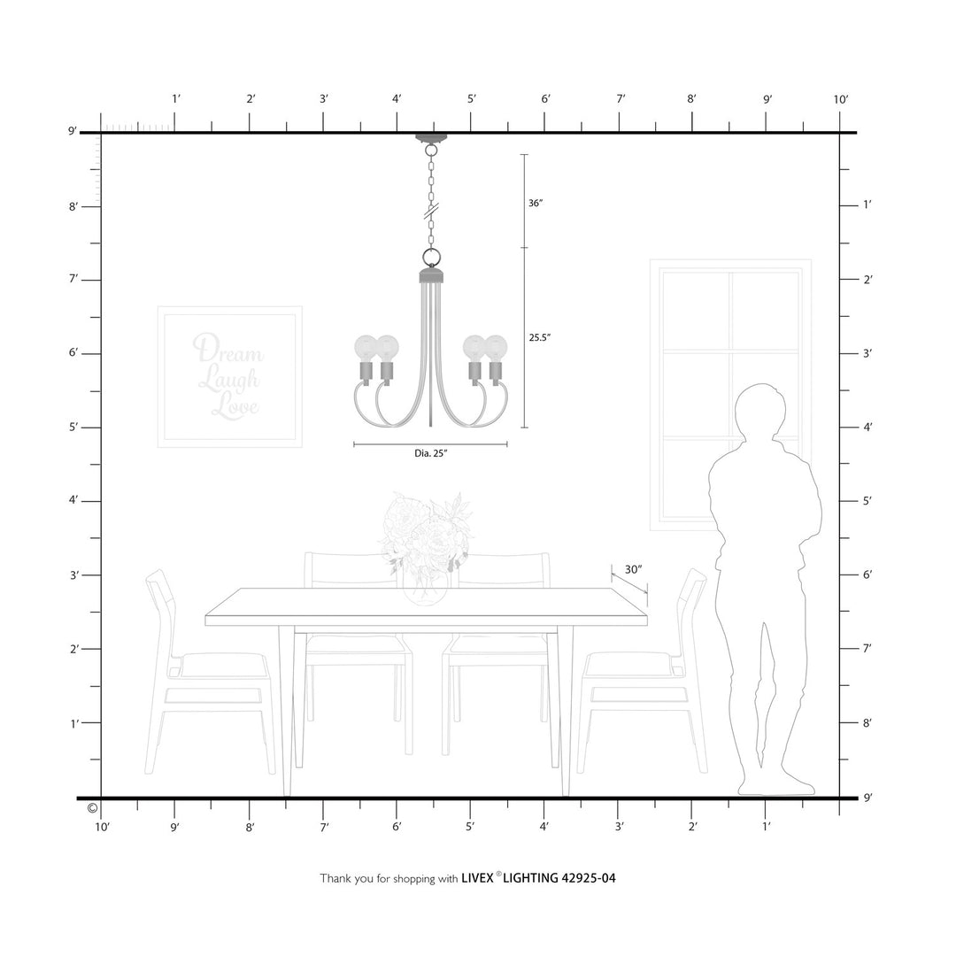 5 Light Black Chandelier