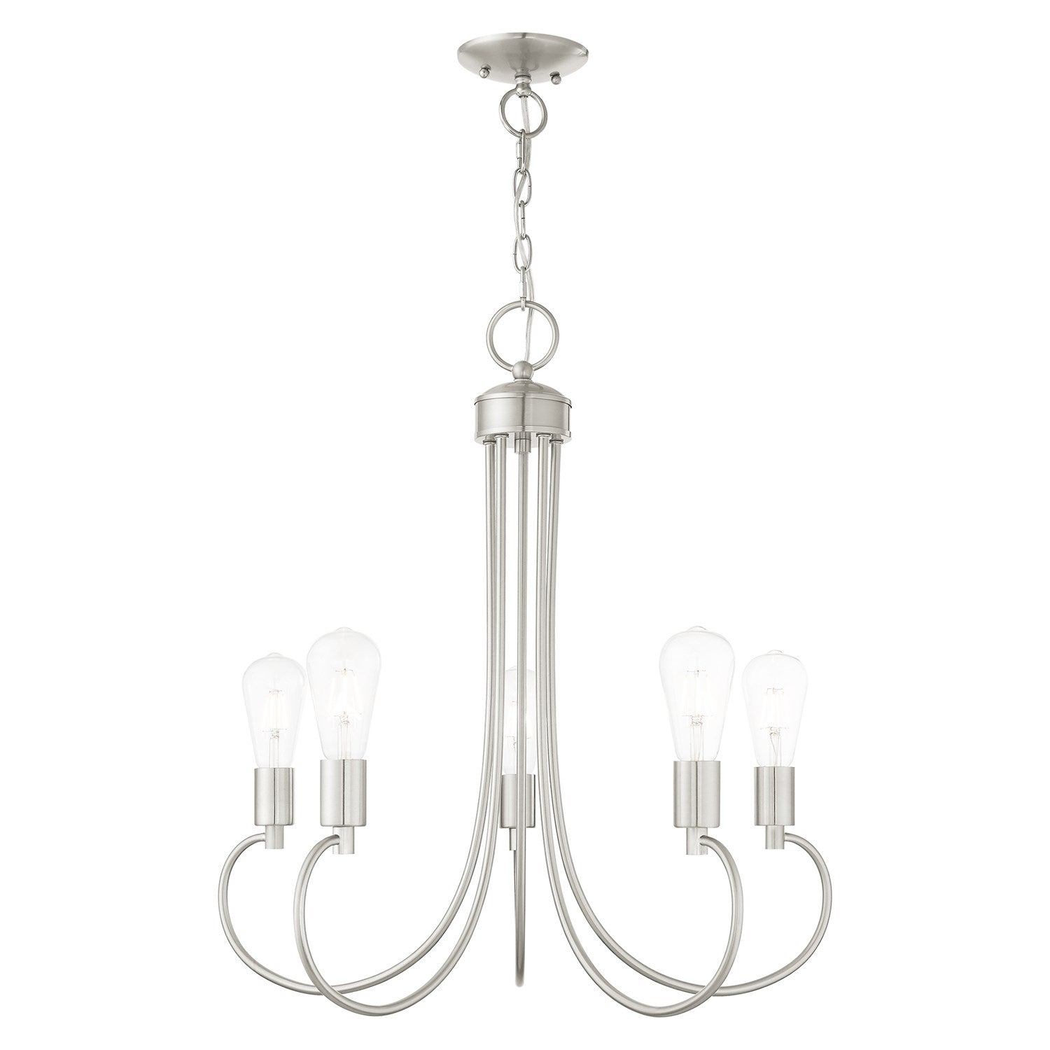 5 Light Brushed Nickel Chandelier by Livex Lighting