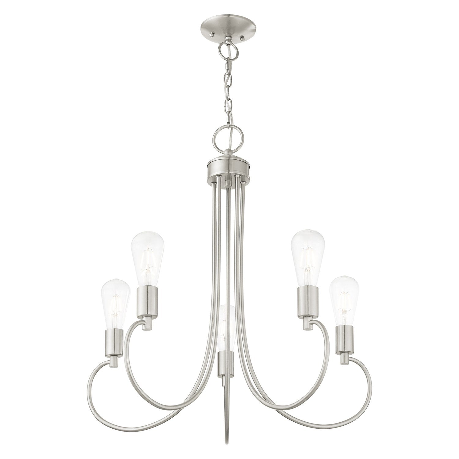 5 Light Brushed Nickel Chandelier