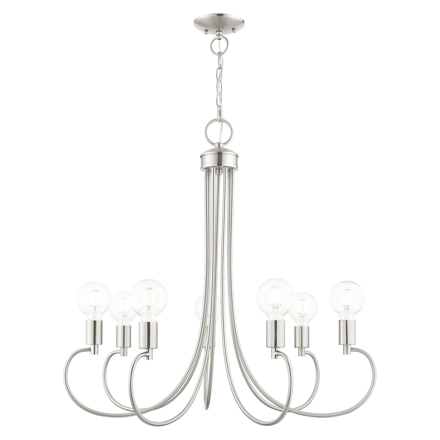 7 Light Brushed Nickel Chandelier by Livex Lighting
