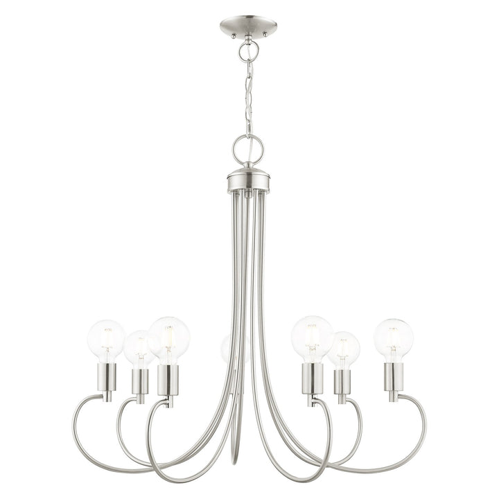 7 Light Brushed Nickel Chandelier by Livex Lighting