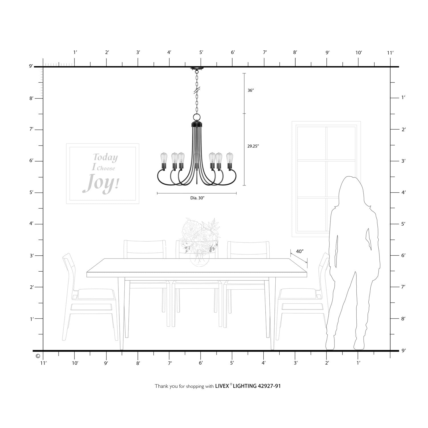 7 Light Brushed Nickel Chandelier