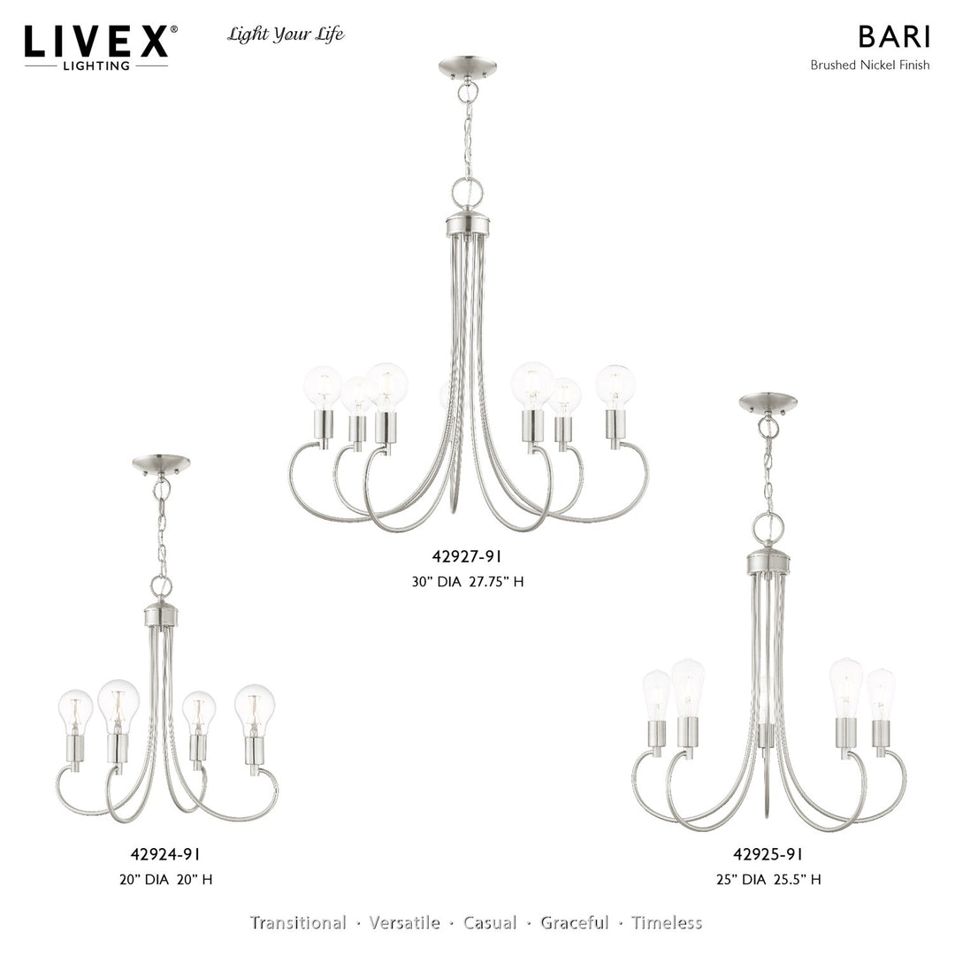 7 Light Brushed Nickel Chandelier