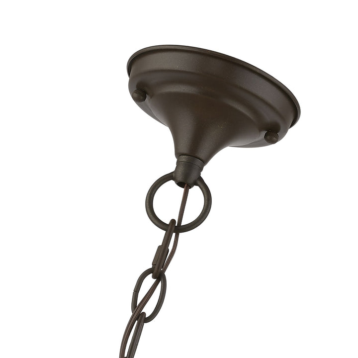 4 Light Bronze With Antique Brass Accents Convertible Pendant / Semi-Flush