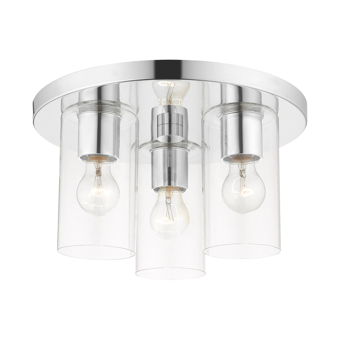 3 Light Polished Chrome Flush Mount by Livex Lighting