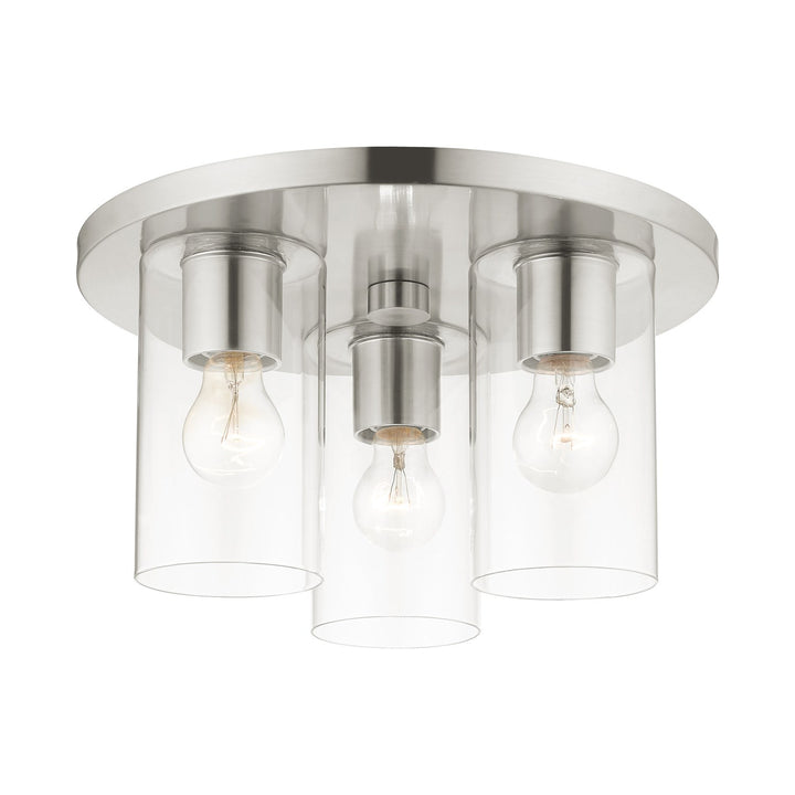 3 Light Brushed Nickel Flush Mount by Livex Lighting