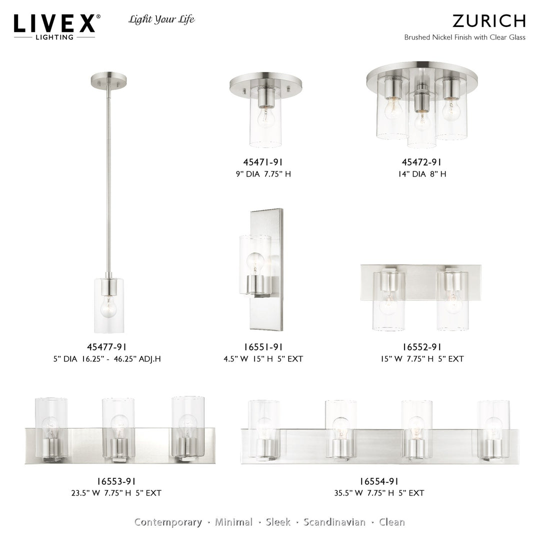 3 Light Brushed Nickel Flush Mount