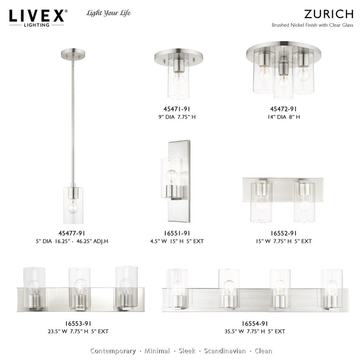 3 Light Brushed Nickel Flush Mount